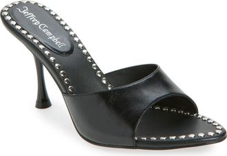 Jeffrey Campbell Agent Studded Sandal in Black Silver at Nordstrom, Size 8.5