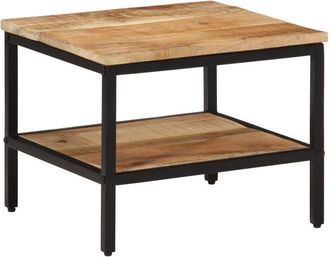 vidaXL Coffee Table 45x45x35 cm Solid Rough Wood Mango vidaXL