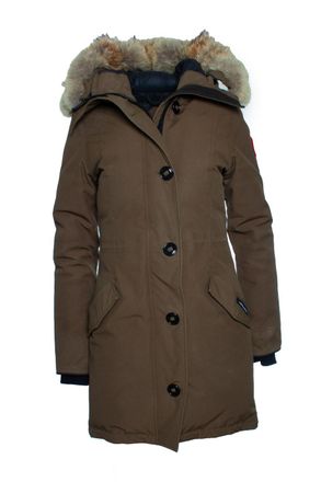 Canada Goose Green nylon parka with fur hood