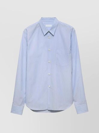 Prada striped cotton shirt featuring button-down collar