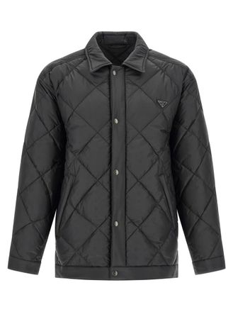 Prada Black Logo Quilted Jacket