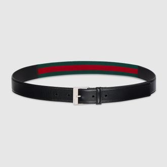 Gucci Belt With Squared Buckle, Size Gucci 100, Black, Leather