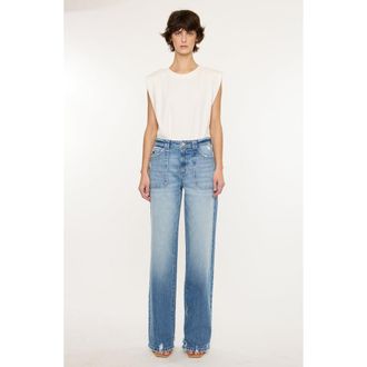 Kancan Monie High Rise Wide Jeans in Medium Wash at Nordstrom, Size 26