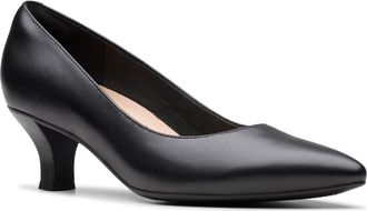 Clarks Kepley Vine Pump in Black Leather at Nordstrom Rack, Size 9.5