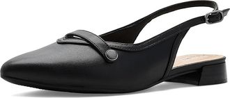 Clarks Natalyn Sling Womens Flat Shoes Black Leather : 8.5 B - Medium