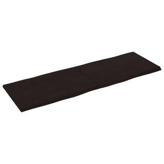 Berkfield Home Table Top Dark Grey 180x60x(2-4) cm Treated Solid Wood Live Edge in Dark Brown