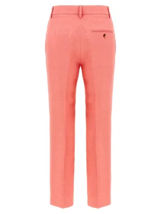 Alberto Biani Linen-Blend Chinos - Coral