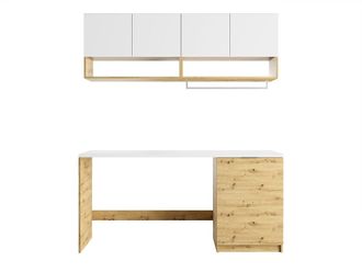VENTE-UNIQUE.COM Mueble para lavadora madera color natural claro, blanco