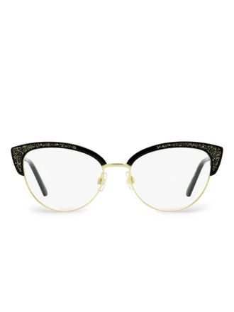 Swarovski SK5363 glitter cat-eye glasses - women - Metal/Plastic - One Size - Black