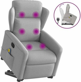 vidaXL Vidaxl - Sill&oacute;n De Masaje Reclinable De Pie De Tela Gris Nube
