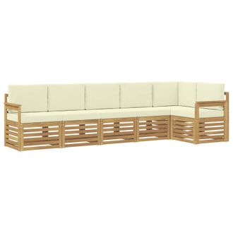 vidaXL Conjunto De Sof&aacute;s De Exterior 6 Pcs Blanco Y Crema Vidaxl