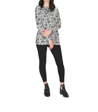 Papillon Rose Print Oversized Sweatshirt In Black