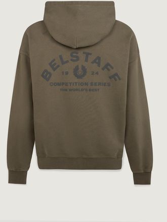 Belstaff Competition Hoodie Mens Heavyweight Cotton Fleece Major Brown Size 3XL