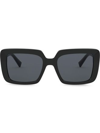 Versace bejewelled oversized-frame sunglasses - Black