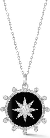 Glaze Jewelry Sterling Silver Round Star Medallion Necklace