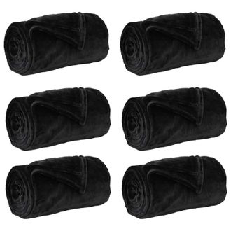 vidaXL Mantitas De Sof&aacute; 6 Pcs Negro 130 X 150 Cm Lana Vidaxl