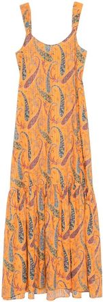 Etro Kleedjes, Dames, Veelkleurig, S, Maxi-jurk met paisleyprint en ruches