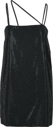Dondup Short Dress Rhinestones Slit - Black