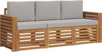 vidaXL Juegos De Sof&aacute;s 3 Uds. Gris Natural Y Claro Vidaxl