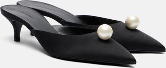Magda Butrym Faux pearl satin mules