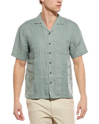Onia Linen Pintuck Camp Shirt