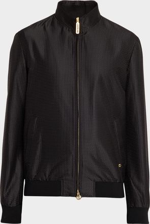 Stefano Ricci Men & apos;s Geometric Silk Jacquard Blouson