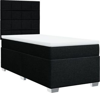 vidaXL Vidaxl - Cama Box Spring Con Colch&oacute;n Tela Negro 90x200 Cm