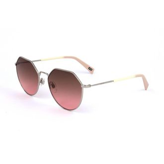 Levi's Unisex Octagonal Sunglasses Gradient Pink Lenses - Brown Silver Steel - One Size