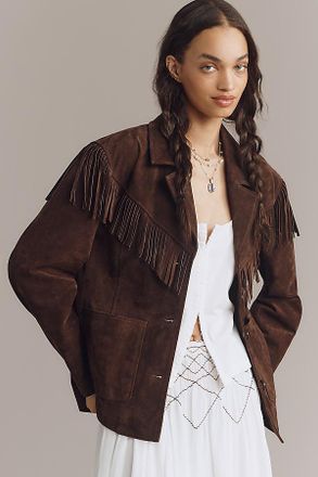 Blank NYC Down to Earth Real Suede Fringe Jacket