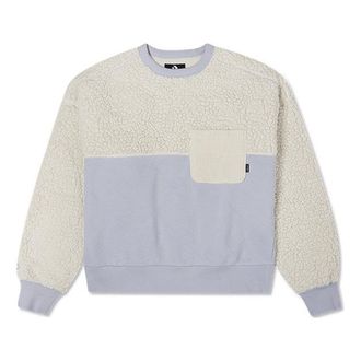 Converse (WMNS) Converse Splicing Lambs Wool Round Neck Pullover Milk White Hoodie 10022348-A04