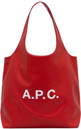 A.P.C. Ninon Tote - Dames - Shoppers - Rood - ONE Size - Leer - Tassen