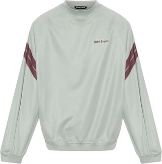 Palm Angels Hoodies & sweatvesten, Heren, Groen, S, Katoen, Katoenen sweatshirt met geborduurd logo