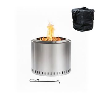 Relaxdays Relaxdays Brasero Sin Humo, Acero Inoxidable, Al X &Oslash; 40,5 X 49 Cm, Base Y Recipiente Para Cenizas, Plateado