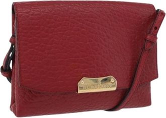 Burberry Pre-owned Leather Shoulder Bag - Dames - Vintage Schoudertas - Rood - ONE Size - Leer - Vintage