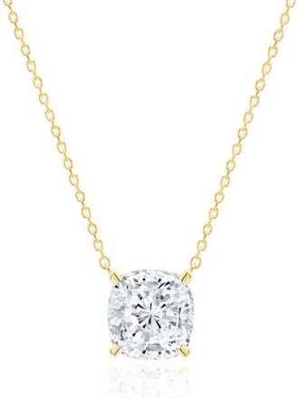 Crislu Bliss Cushion Cut Cubic Zirconia Pendant Necklace in 18Kyg/Clear Stone at Nordstrom, Size 16