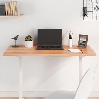 Berkfield Home Table Top Light Brown 100x60x2 cm Treated Solid Wood Oak | Size: 100 x 60 x 2 cm