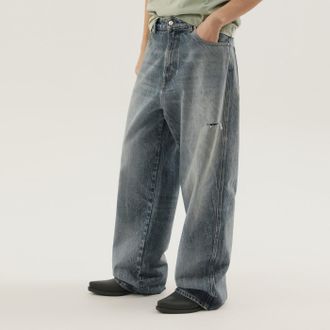 1989 STUDIO Pantaloni Rhodesian in denim blu stone