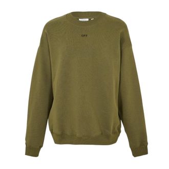 Off-white Off White Heren Sweatshirt met lange mouwen en ronde hals (Mos/Zwart)