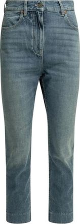 Valentino Cropped Straight-Leg Jeans - Dames - Cropped Jeans - Blauw - W29 - Katoen - Jeans