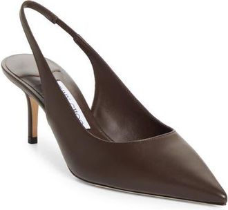 Jimmy Choo London Love Pointed Toe Slingback Pump (Nordstrom Exclusive) in Chocolate at Nordstrom, Size 36.5