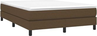 vidaXL Cama sin colchón tela marrón oscuro 140x190 cm Vidaxl