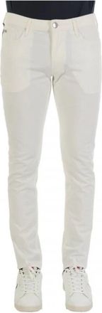 Emporio Armani J06 Comfort stretch-gabardine Slim-fit Pantalon - Heren - Slim Fit Broeken - Wit - W36 - Katoen - Broeken