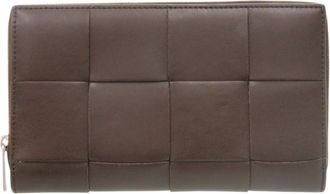 Bottega Veneta Brown Leather Long Wallet (Bi-Fold) (Pre-Owned)