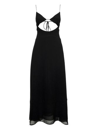 Saint Laurent Black Viscose Crepe Long Dress