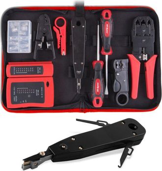OEM Kit De Herramientas De Red Profesional De 19 Piezas Con Comprobador De Cables, Engarzadora Y Accesorios Para Instalaci&oacute;n Y Reparaci&oacute;n De Computadoras 