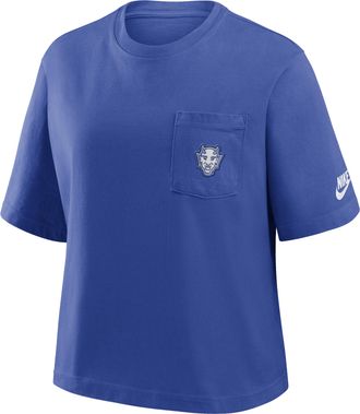 Nike Duke Legacy Pocket Boxy Nike Womens College T-Shirt in Blue | 11CM4EVDUV-SYF