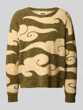 Woodbird Strickpullover mit gerippten Abschlüssen Modell Kurt in Khaki, Größe XL