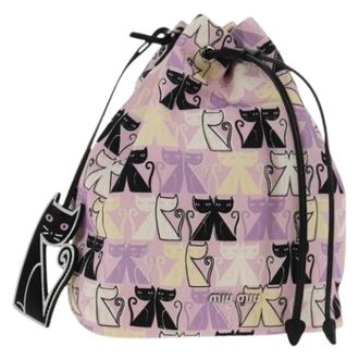 Miu Miu Pre-owned Bucket Bags, female, Multicolor, Size: ONE SIZE Pre-owned Canvas Pouch