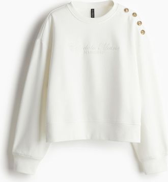 H&M Sweatshirt mit Knopfdetail - White