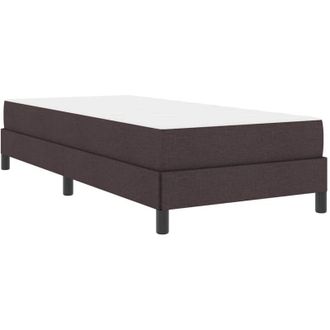 vidaXL Vidaxl - Cama Tipo Box Spring Con Colch&oacute;n Marr&oacute;n Oscuro 90 X 200 Cm Tela